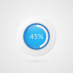 45 percent pie chart. Percentage vector infographics. Circle diagram isolated symbol. Business illustration icon for marketing presentation, project, planning, download, report, web design