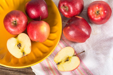 Fresh apples on plate