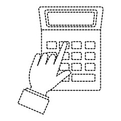 hand human with calculator math isolated icon vector illustration design