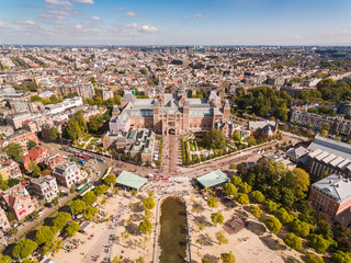 Obraz premium Museum square of Amsterdam, view from above