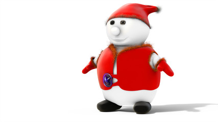 3D rendering. Snowman.