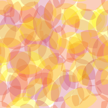 Seamless pattern with yellow leaves. Transparent leaves on a light background. © Nataly