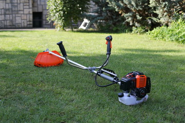 Brush cutter handles in the court yard