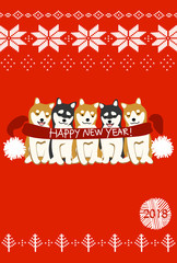 戌年　かわいい　年賀状