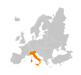 Italia on europe map