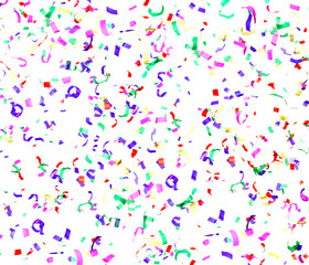Colorful Confetti  Isolated on White Background, Holiday Concept