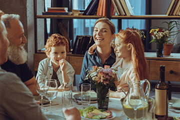 happy multigeneration family