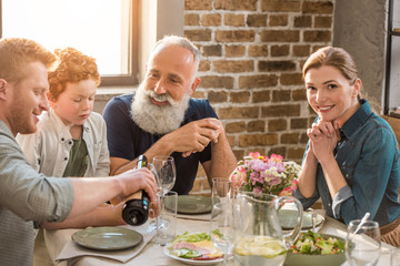 family having dinner at home