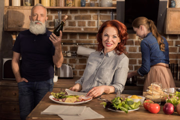 smiling woman in kitchen