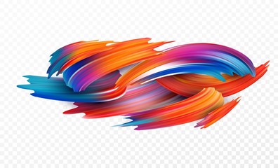 Obraz premium Color brushstroke oil or acrylic paint design element for presentations, flyers, leaflets, postcards and posters. Vector illustration