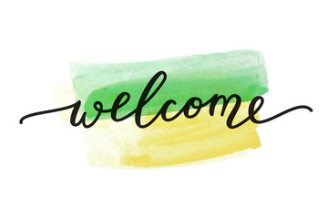welcome vector lettering - 174196812