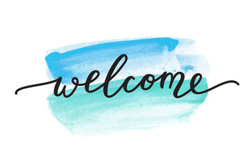 welcome vector lettering - 174196867