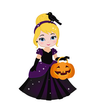 Illustration of  beautiful halloween princess.