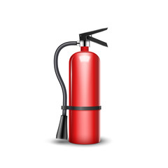 Fire extinguisher protection isolated. Red fire extinguisher emergency danger