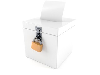 Vote box with blank vote