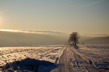 Winter im Erzgebirge Sonnenaufgang