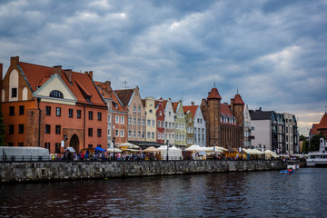Chlebnicka Gate and Mariacka Gate on old town in Gdansk city, Poland