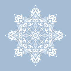 Decorative Snowflake isolated on white background. Vector illustration.