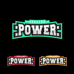 Power logo design. Retro sport strong logotype. Vector emblem