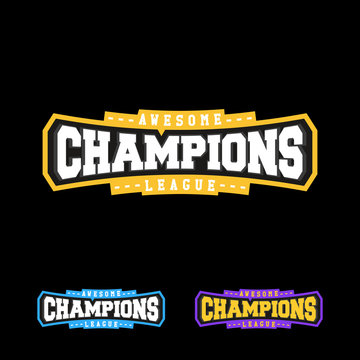 Champion sports league logo emblem badge graphic typography
