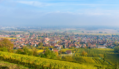 Fototapeta premium Beautiful village Kintzheim in alsace, France