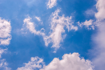 White clouds with blue sky background