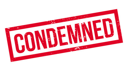 Condemned rubber stamp. Grunge design with dust scratches. Effects can be easily removed for a clean, crisp look. Color is easily changed.