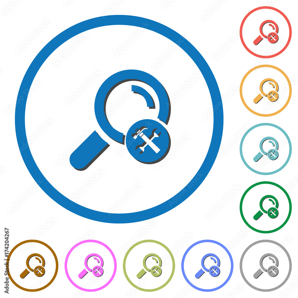 Poster customize search icons with shadows and outlines