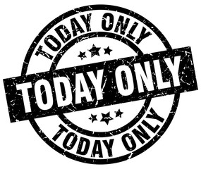 today only round grunge black stamp