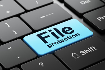 Fototapeta premium Safety concept: File Protection on computer keyboard background