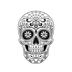 Graphic illustration of sugar skull
