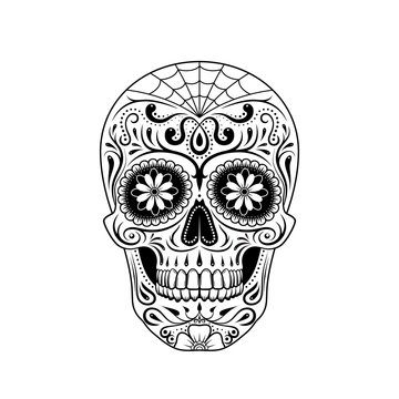 Graphic illustration of sugar skull