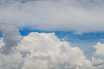 White clouds in deep blue sky