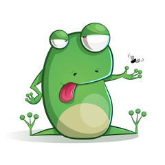 Cute, funny frog cartoon Vector eps 10