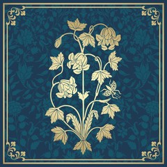 Obraz premium wedding card design, paisley floral pattern , India