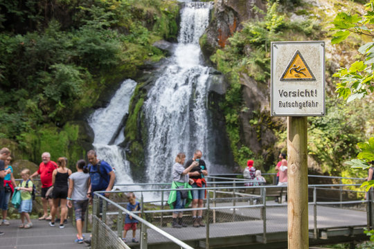 Triberg, Germany - August 17, 2017: Triberg Falls, one of the highest waterfalls in Germany on August 17, 2017.