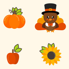 cartoon thanksgiving elements