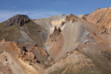 Fototapeta na wymiar Islande, minéraux et oxydes dans le landmannalaugar
