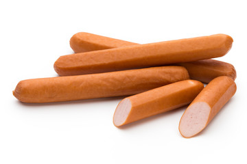 Fresh sausage isolated over white background.