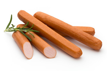 Fresh sausage isolated over white background.