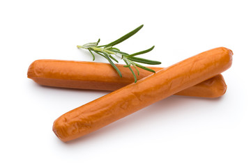 Fresh sausage isolated over white background.