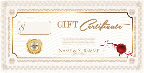 Gift certificate retro design template vector illustration