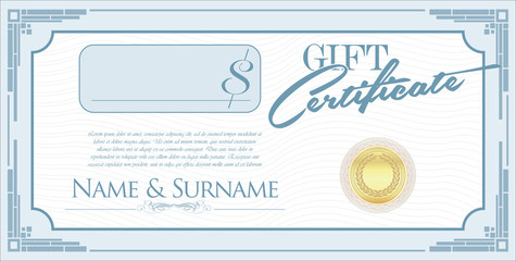 Gift certificate retro design template vector illustration