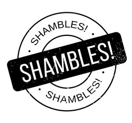 Shambles rubber stamp. Grunge design with dust scratches. Effects can be easily removed for a clean, crisp look. Color is easily changed.