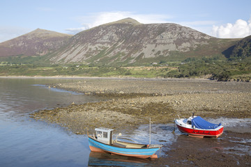 Fishing Boats in Trefor Harbor; Caernarfon; Wales