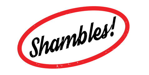 Shambles rubber stamp. Grunge design with dust scratches. Effects can be easily removed for a clean, crisp look. Color is easily changed.