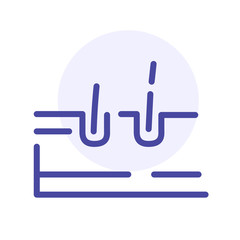 Dermatology vector icon, abstract skin and hair sign