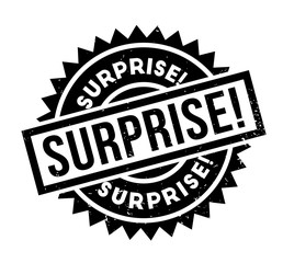 Surprise rubber stamp. Grunge design with dust scratches. Effects can be easily removed for a clean, crisp look. Color is easily changed.