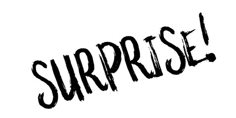 Surprise rubber stamp. Grunge design with dust scratches. Effects can be easily removed for a clean, crisp look. Color is easily changed.