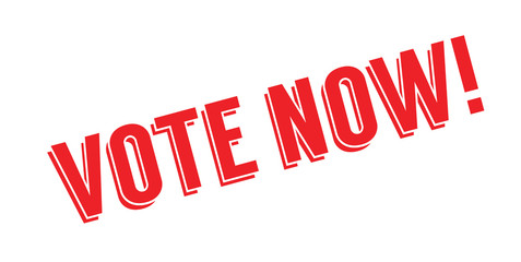 Vote Now rubber stamp. Grunge design with dust scratches. Effects can be easily removed for a clean, crisp look. Color is easily changed.